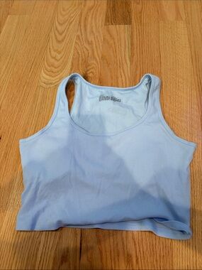 Auden Light Blue Ribbed Crop Tank Top